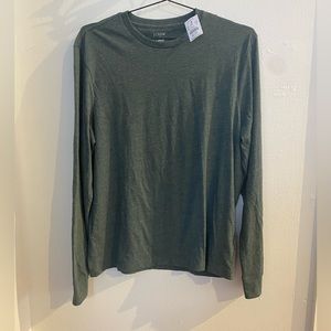 J Crew - Men’s long sleeve tshirt - green/grey - NWT